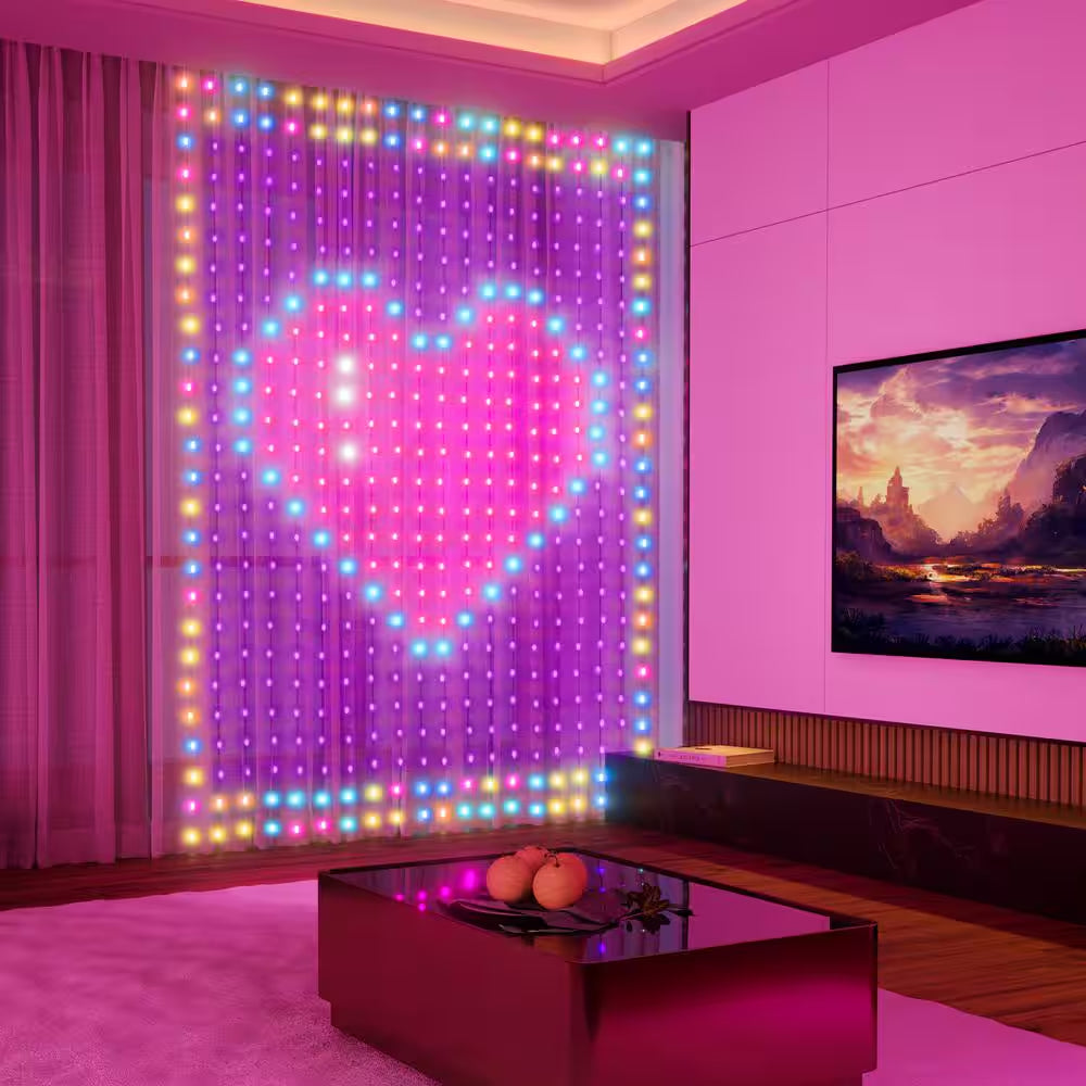 520 LED Leads 6.5 Ft. Indoor Plug-In Integrated LED Novelty Curtain Lights LED String -Light