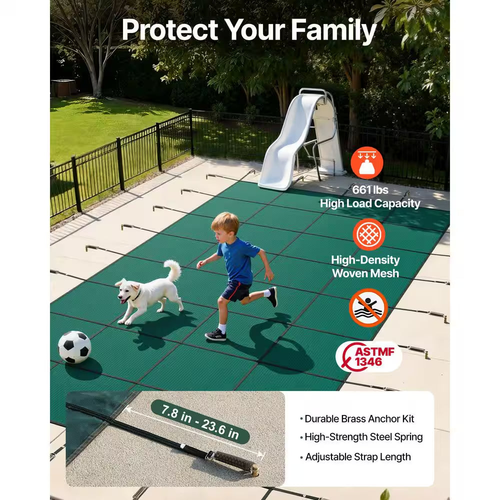 20 Ft. X 40 Ft. Rectangle In-Ground Pool Safety Covers Child Inground Safety Pool Cover for Swimming