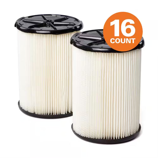 Genuine General Debris Pleated Shop Vacuum Filter Replacement for Most 5-16 Gal.  Wet Dry Vacs (16-Pack) VF4200C