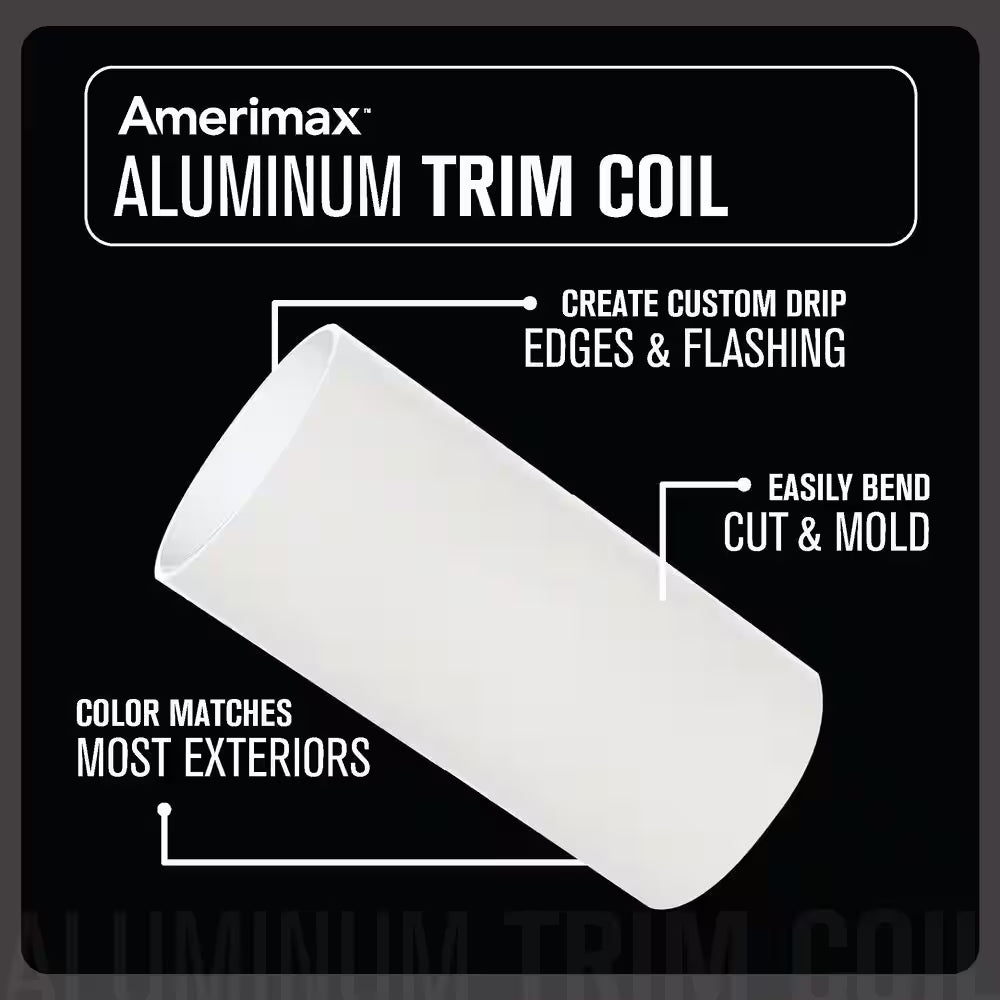 14 In. X 50 Ft. Bright White over Bright White Aluminum Trim Coil