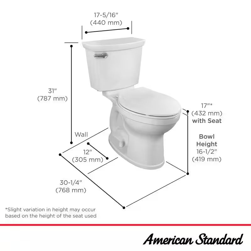 Champion Two-Piece 1.28 GPF Single Flush Elongated Chair Height Toilet with Slow-Close Seat in White