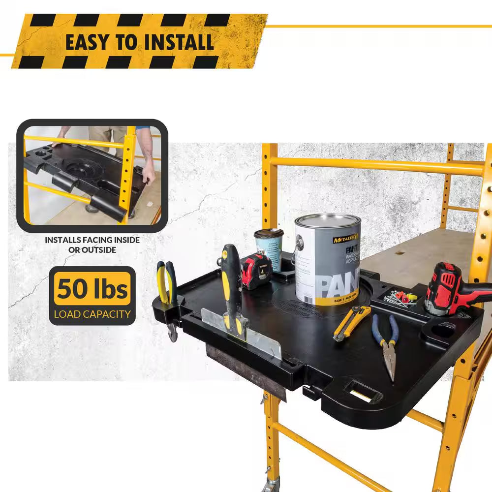 Jobsite 30 In. X 20 In. X 3 In. Polypropylene Tool Box Tray, Parts and Accessories Holder/Organizer for Scaffold