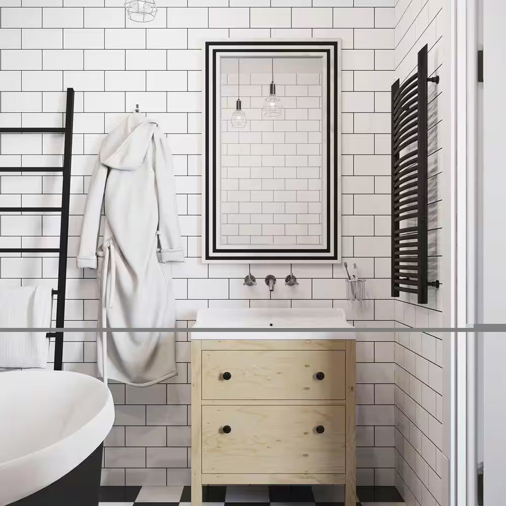 12 In. X 12 In. Peel and Stick Vinyl Subway Backsplash Tile in White (10-Pack)