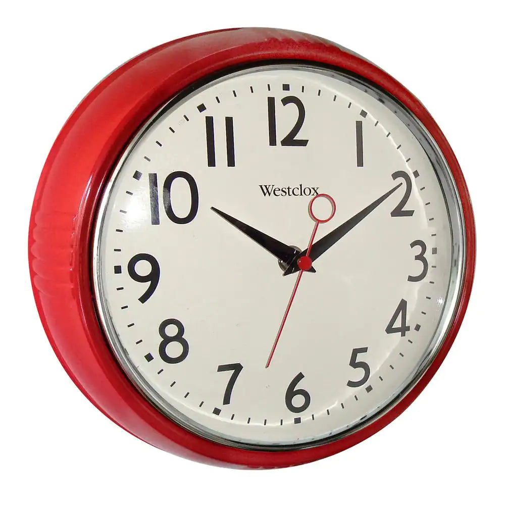 9.5 In. Red Retro Wall Clock