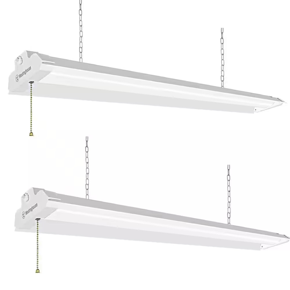 4 Ft. 50-Watt 6000 Lumen LED Shop Light, White, 2 Pack