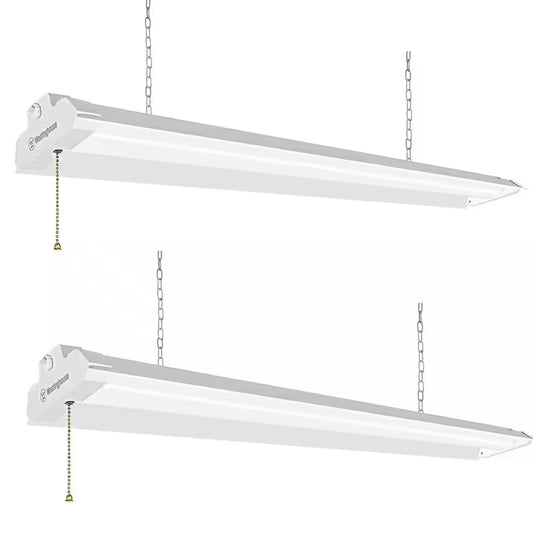 4 Ft. 50-Watt 6000 Lumen LED Shop Light, White, 2 Pack