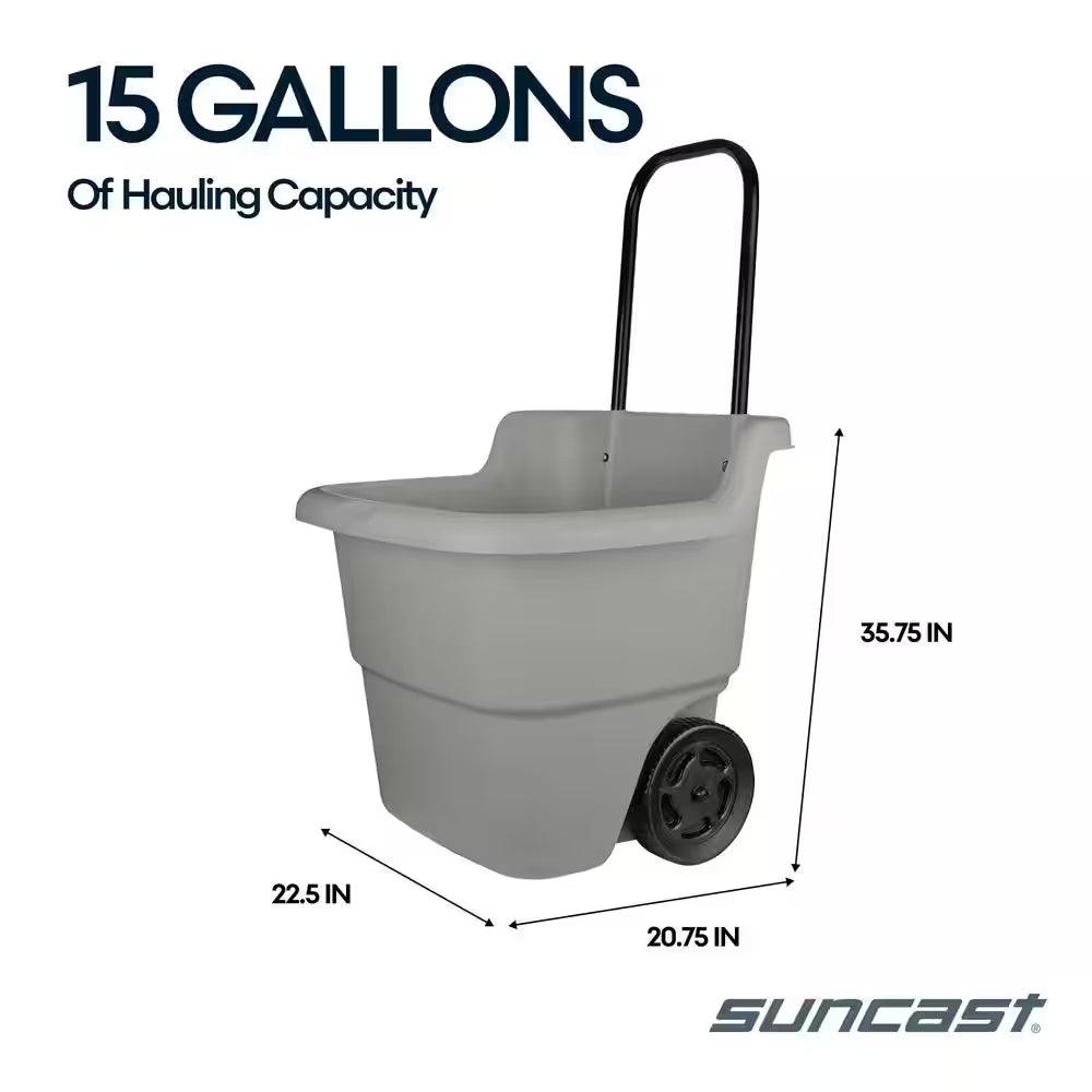 2 Cu. Ft. Portable Plastic Gray Garden Cart