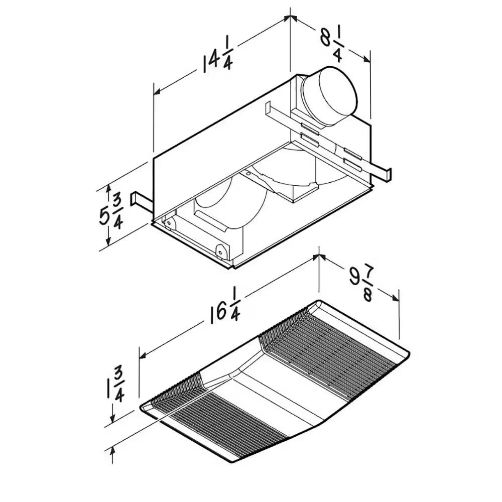 80 CFM Ceiling Bathroom Exhaust Fan with Light and 1300-Watt Heater