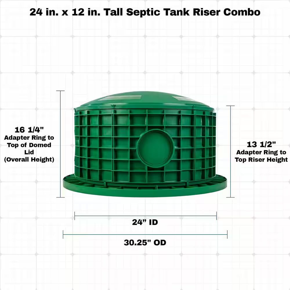 24 In. X 12 In. Tall Septic Tank Riser Combo