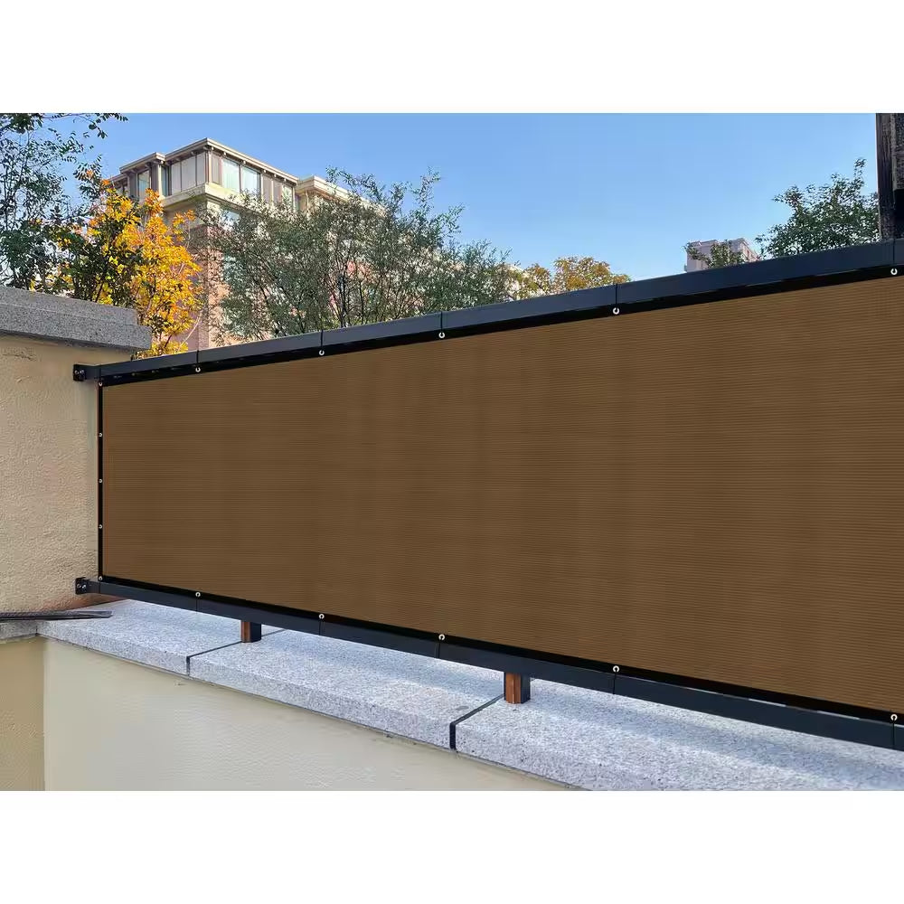3 X 10 Ft. Privacy Fence Screen Heavy-Duty 90% Blockage Shade Cover Fencing Net for Wall Garden Gazebo Backyard Brown