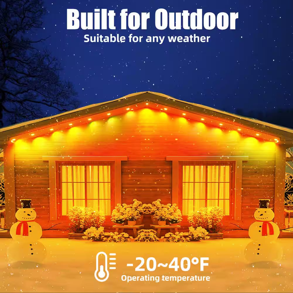 36-Light Indoor/Outdoor 50 Ft. Plug-In Integrated LED 2700K Warm White Novelty LED String Light Permanent Light, IP65