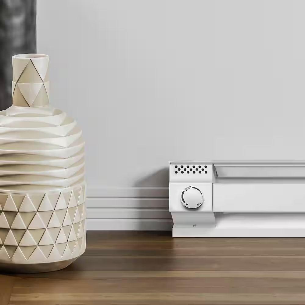 Single-Pole 22 Amp Line Voltage 120/240-Volt Mechanical Electric Baseboard Heater Mounted Thermostat in White