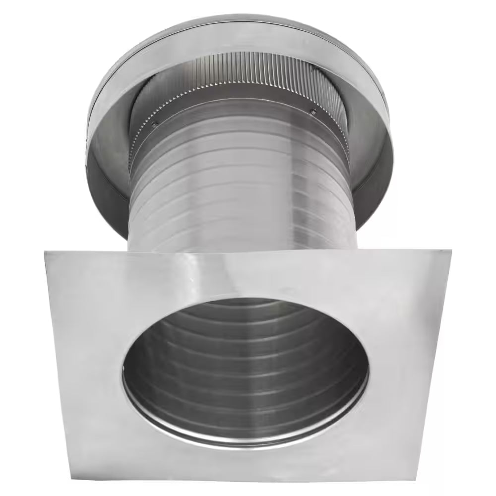 Keepa Vent 10 In. Dia 78 Sq. In. NFA Aluminum Finish Static Roof Vent for Flat Roofs with 11 In. High Collar