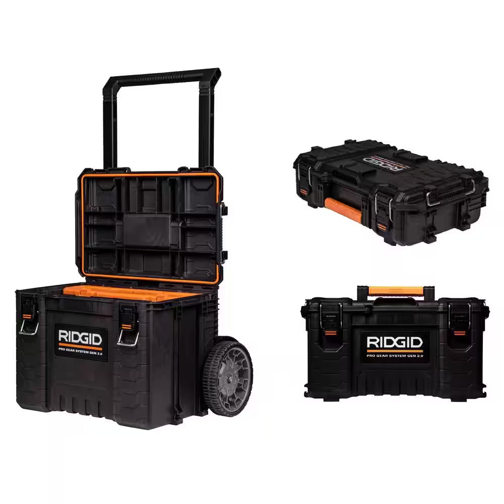 Pro Gear System Gen 2.0 Stackable Rolling Tool Box , 22 In. Heavy Duty Tool Box, and Compact Tool Box