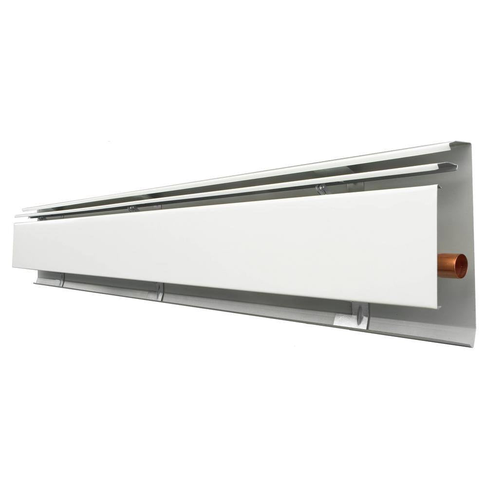 Fine/Line 30 2 Ft. Hot Water Baseboard with Fully Assembled Element and Enclosure in Nu White