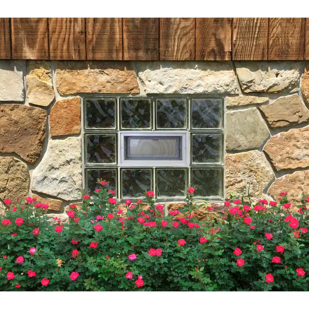 31 In. X 23.25 In. X 3.125 In. Frameless Wave Pattern Vented Glass Block Window