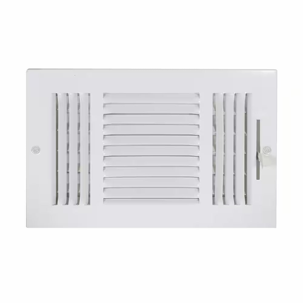 10 In. X 6 In. 3-Way Steel Wall/Ceiling Registered, White