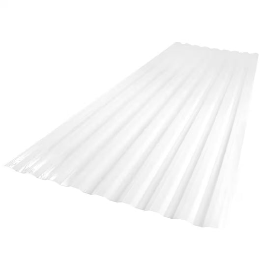 26 In. X 6 Ft. Corrugated Polycarbonate Roof Panel in White Opal