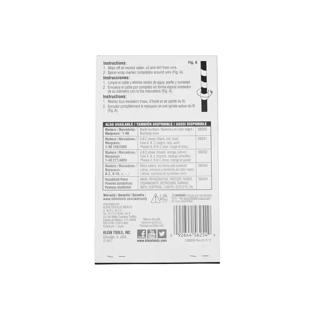 Wire Marker Book-Household Electrical Panel
