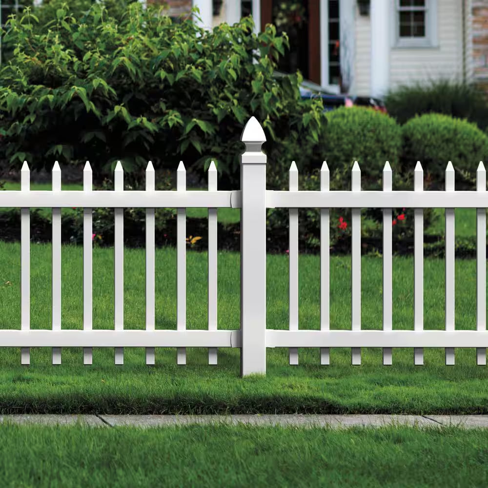5 In. X 5 In. X 8 Ft. White Vinyl Fence Post