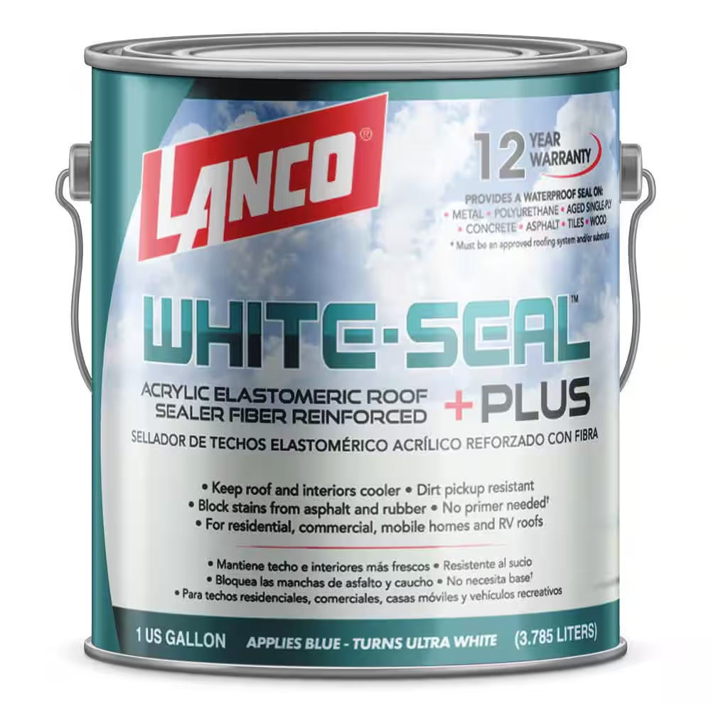 White-Seal plus 1 Gal. Acrylic Elastomeric White Reflective Roof and RV Sealer
