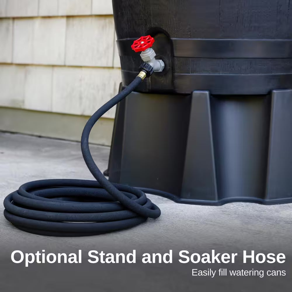 50 Gal. Rain Barrel Black Colour with Plastic Spigot