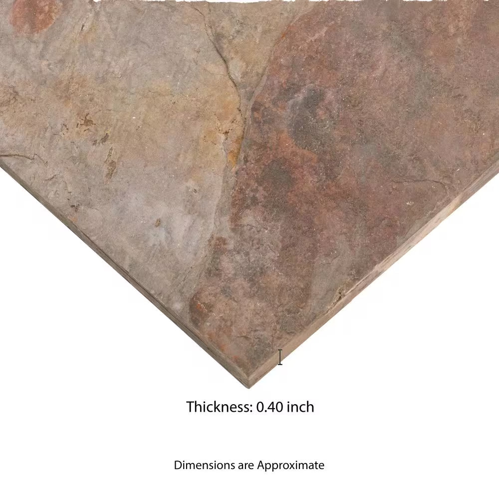 Peacock Natural Slate Stone Look Tile 12 In. X 12 In., Floor and Wall (10 Sq. Ft. /Case)