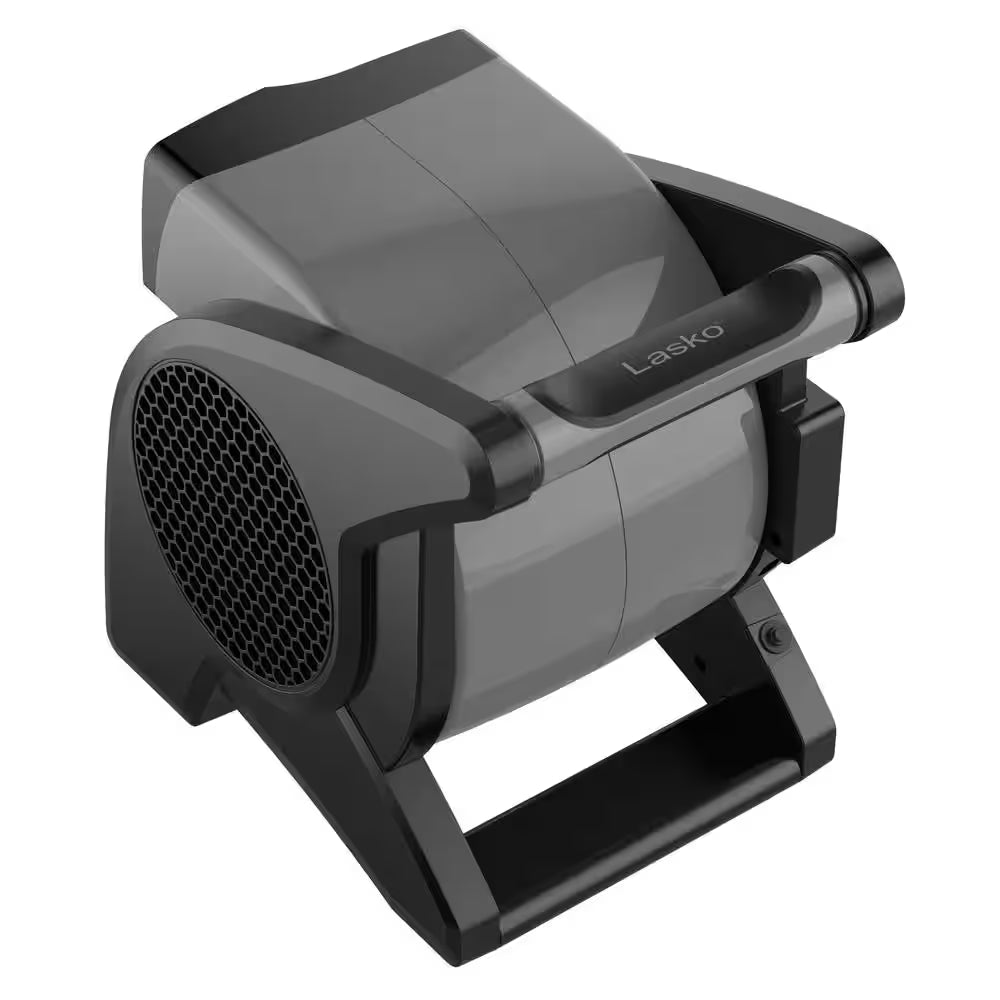 Pivoting 11.2 In. 3 Speed High Velocity Blower Fan for Home, Job Site in Gray, 375 CFM, 2 120V Outlets, Circuit Breaker