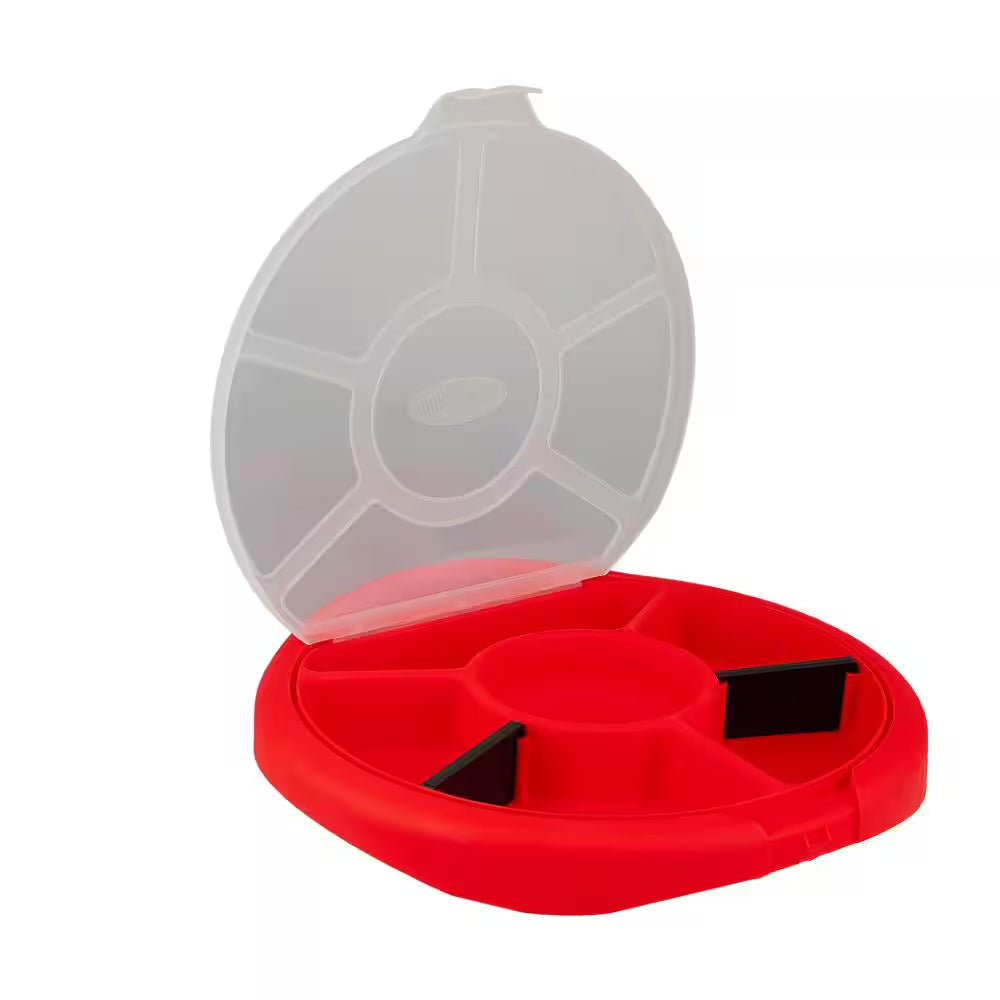 12.25 In. 5 Gal. Bucket Plastic Seat Lid Small Parts Organizer in Red