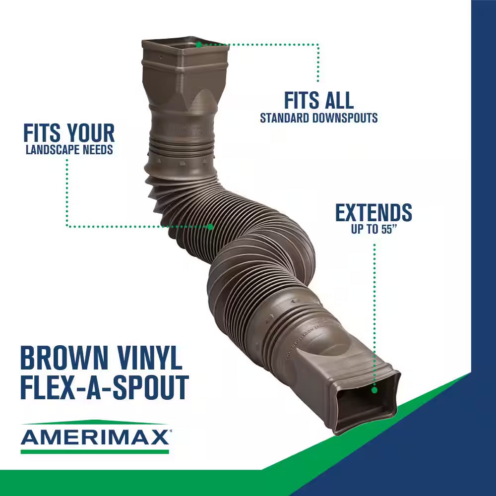 Flex a Spout 55 In. Brown Vinyl Downspout Extension