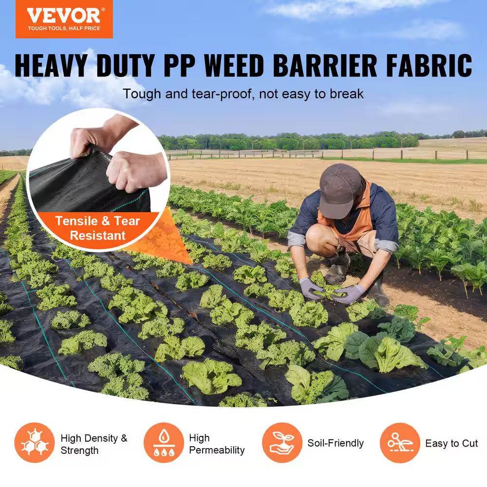 Weed Barrier Fabric Heavy Duty 3 Ft.X300Ft. Woven Weed Blocker Gardening Mat 3.2OZ Garden Geotextile Weed Control Fabric