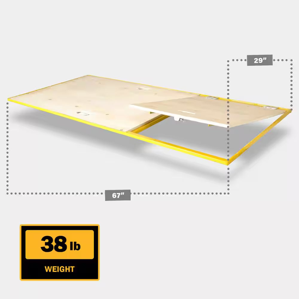 Wood Platform Walk Board with Trap Door for Baker Scaffolding with 1100 Lb. Load Capacity 2.41 X 5.6 X .125 Ft.