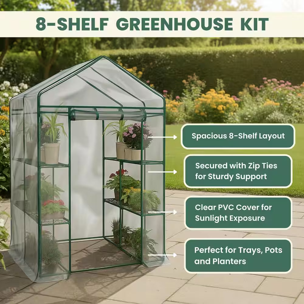 4.7 Ft. W X 4.7 Ft. D X 6.4 Ft. H Walk-In Indoor/Outdoor Greenhouse