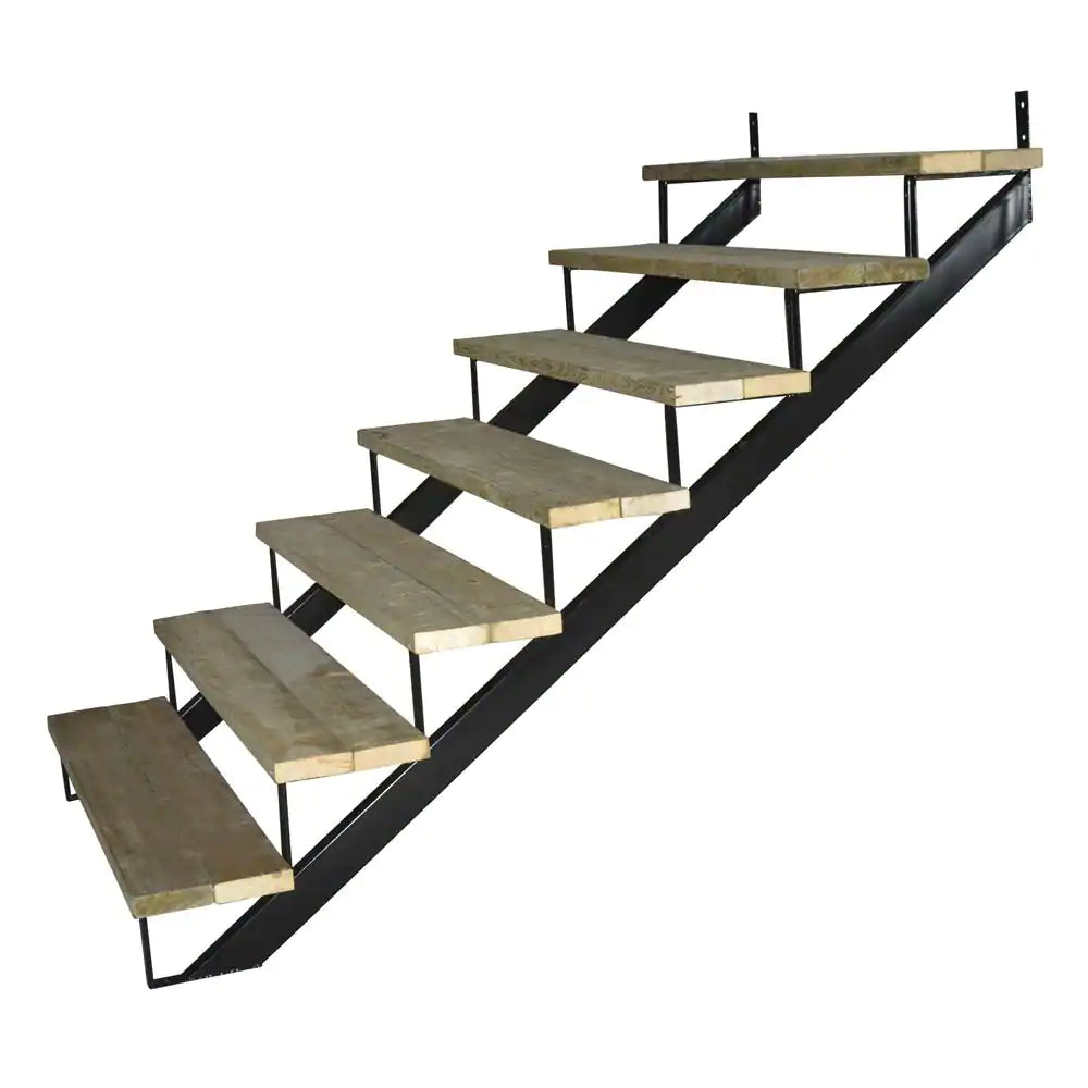 7-Steps Steel Stair Stringer Black 7-1/2 In. X 10-1/4 In. (Includes 1 Stair Stringer)