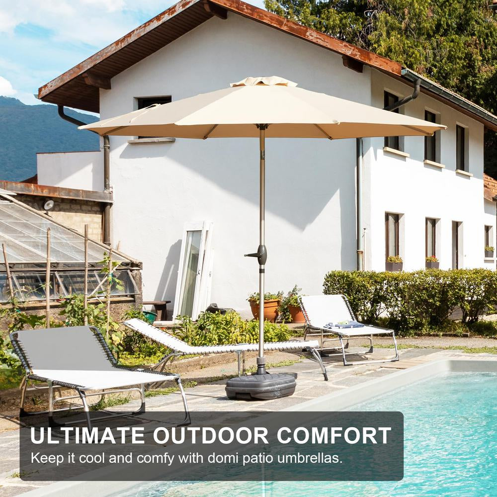 9 Ft. Outdoor Table Market Umbrella with Push Button Tilt and Crank, UV Protection Waterproof Market Sun Umbrella