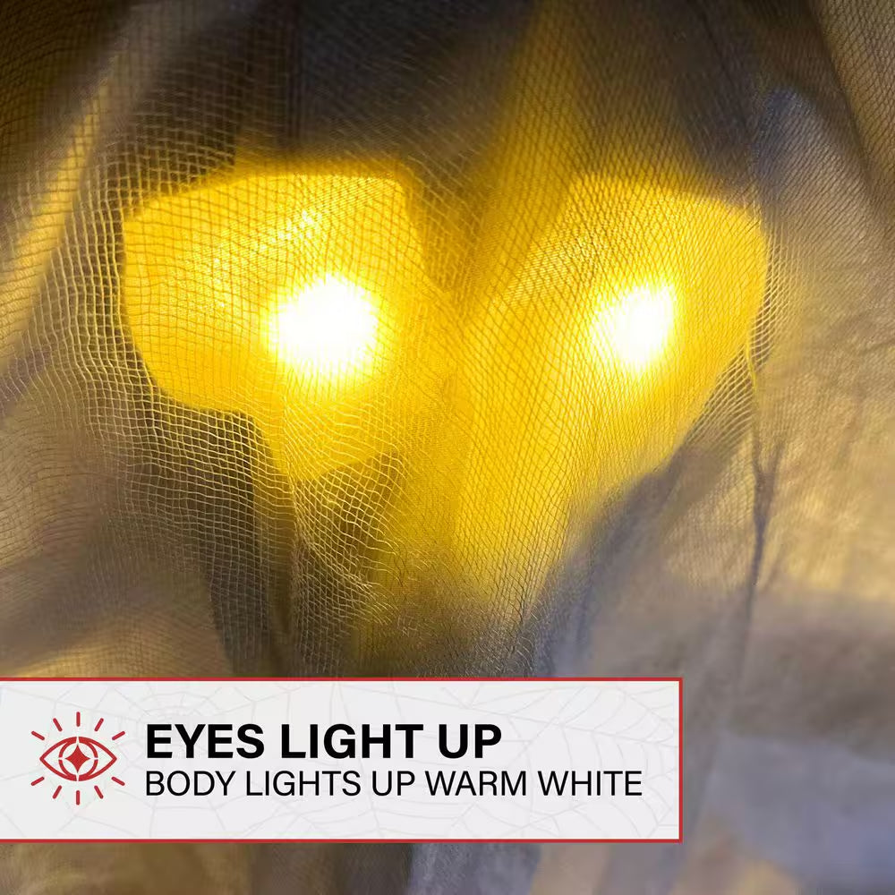 4 Ft. Touch-Activated Lightup Ghost with Tomb Halloween Prop