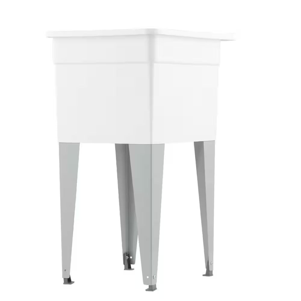 18 In. X 24 In. Plastic Utilatub Single Laundry Tub in White