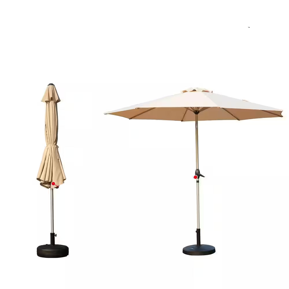 9 Ft. Outdoor Table Market Umbrella with Push Button Tilt and Crank, UV Protection Waterproof Market Sun Umbrella