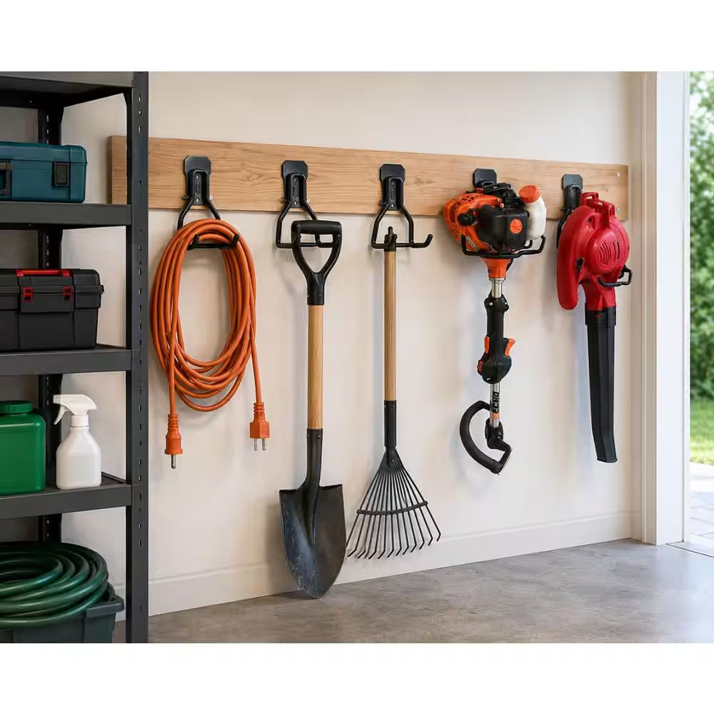 Garden Power Tool Hanger-4 Pack Heavy Duty Shed Hooks for String Trimmer, Weedeater, Tool Storage