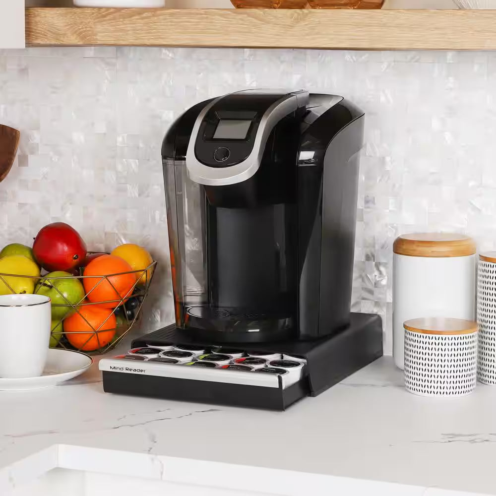 Single Serve Coffee Pod Drawer, 30 Pod Capacity, Countertop Organizer, 10.5 In. L X 12.75 In. W X 2.5 In. H, Black