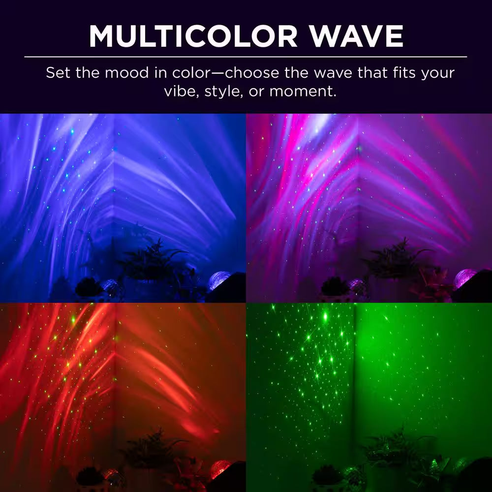 Multi-Color Sound Reactive USB Powered Galaxy Wave Projector Laser Integrated LED Light Show with Remote Control