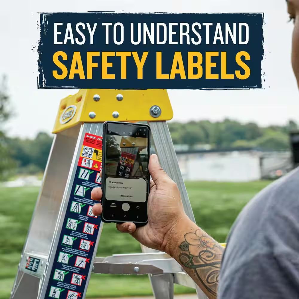 6 Ft. Aluminum Step Ladder (10 Ft. Reach Height) with 250 Lb. Load Capacity Type I Duty Rating