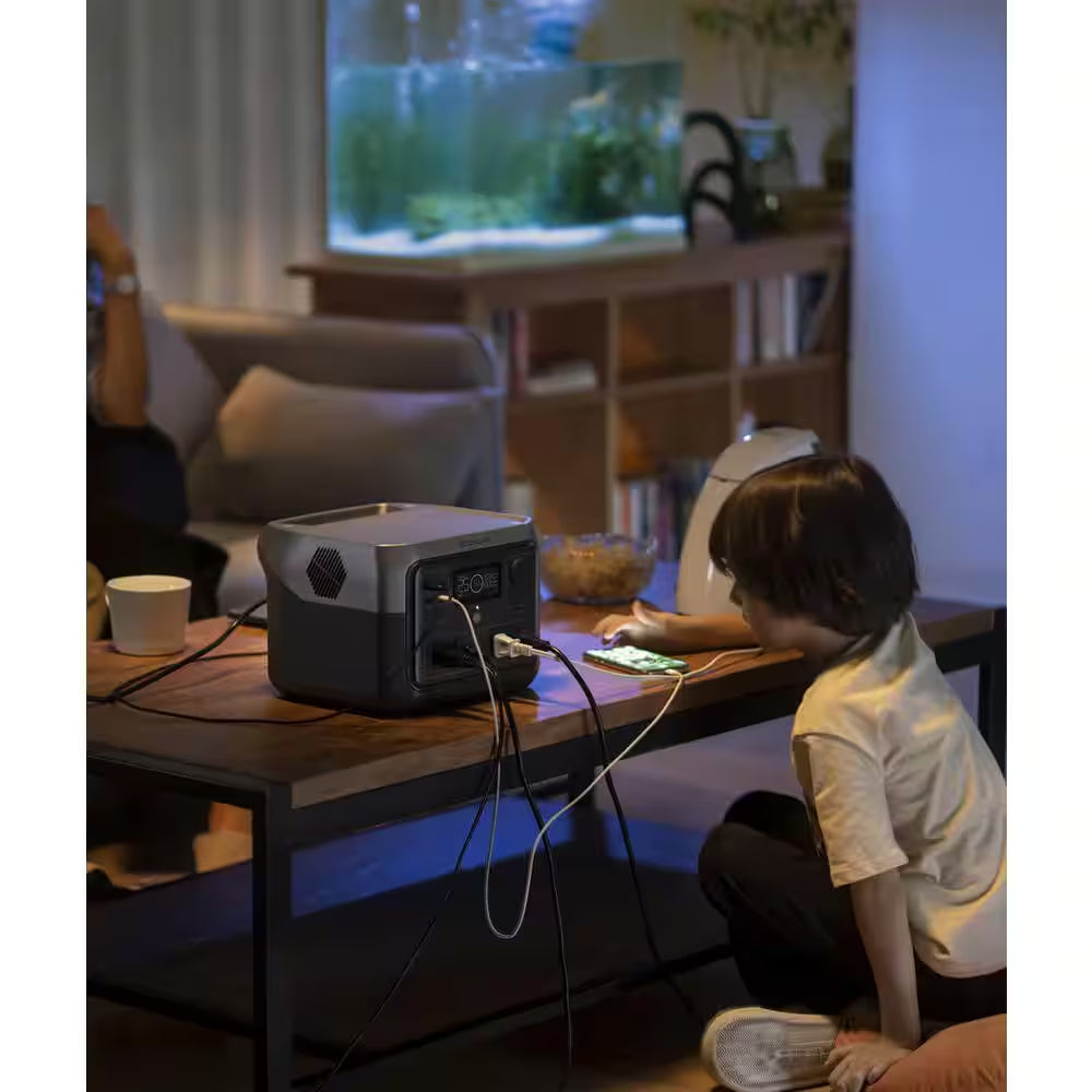 500W Output/1000W Peak Push-Button Start Battery Generator RIVER 2 Max, LFP Battery, Fast Charging for Outdoor, Camping
