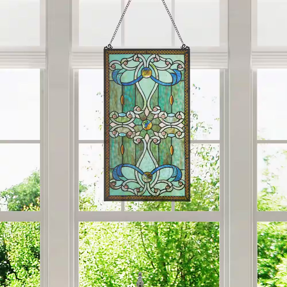 Green Stained Glass Brandi'S Window Panel