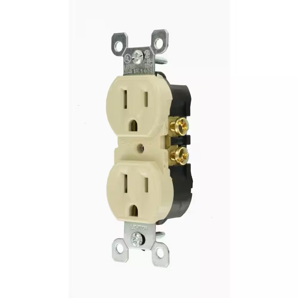 15 Amp 125 V Duplex Outlet/Receptacle, Ivory (10-Pack) 5320-IMP