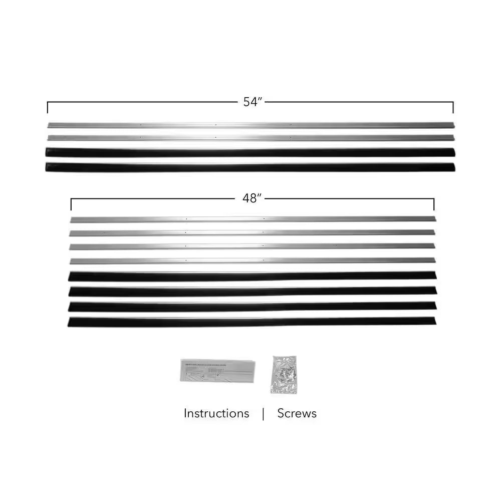Garage Door Brush Weather Seal with Aluminum Retainer with 1 In. Brush - Single Car Garage