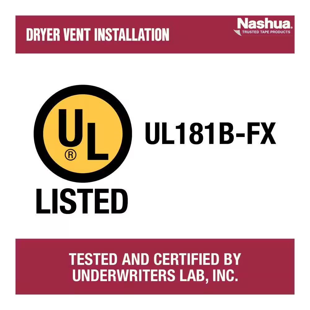 1.89 In. X 30 Yd. Dryer Vent Installation Air Duct Accessory Duct Tape
