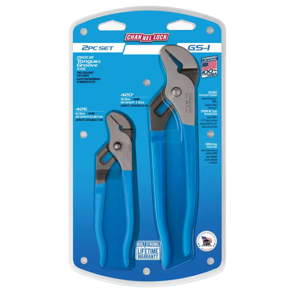 9.5 In. and 6.5 In. Tongue and Groove Pliers Set