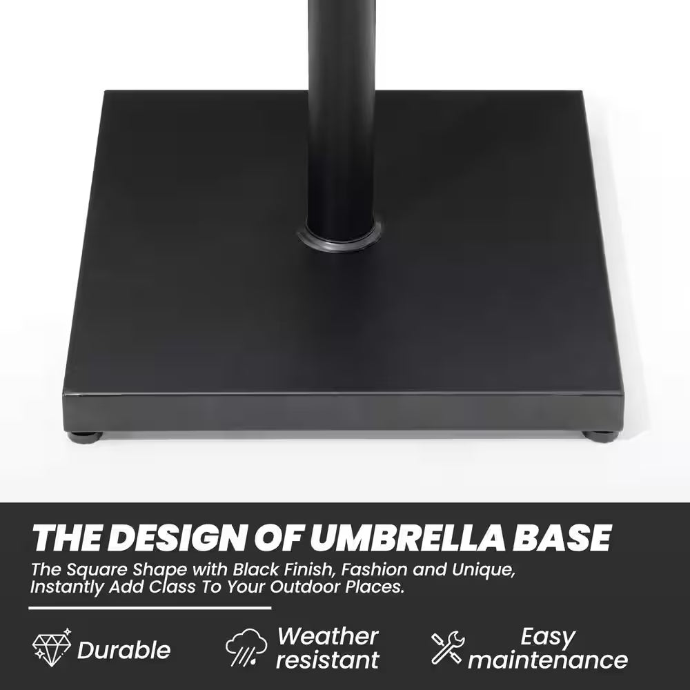 40 Lbs. Concrete Patio Umbrella Base in Black Weighted Outdoor Market Umbrella Stand Fits Umbrella Poles 1.37 - 1.9 In.