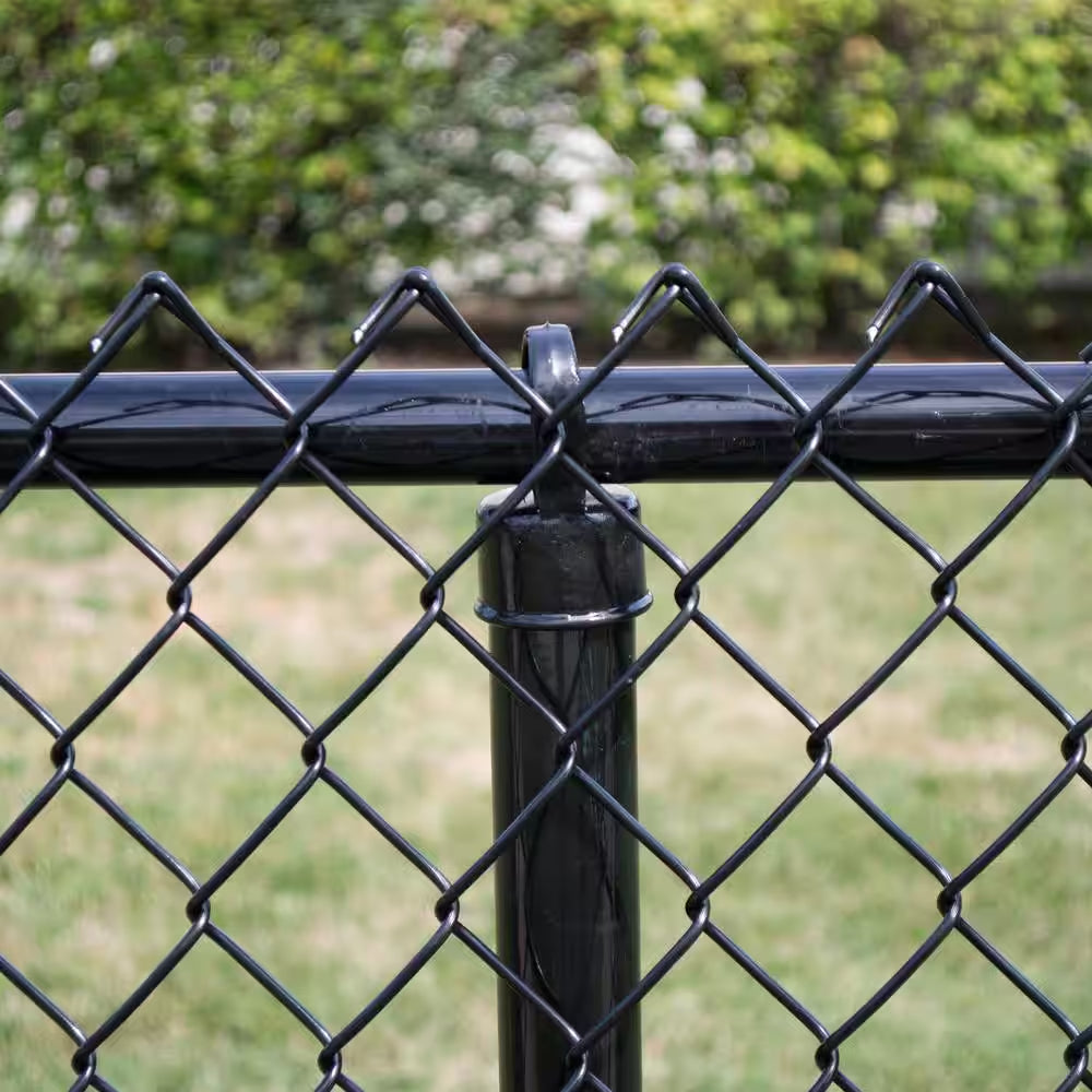 48 In. X 50 Ft. 9-Gauge Galvanized Steel Black Chain Link Fence Fabric